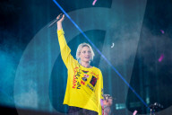 Linkin Park performing live at Wembley Stadium, in London, United Kingdom, on 28 June 2025