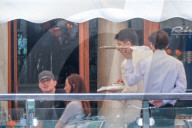 Guests And Celebrities Spend Time On The Terrace Of The Gritti Hotel Waiting For The Wedding Of Jeff Bezos And Lauren Sanchez - 01 July 2025