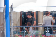 Guests And Celebrities Spend Time On The Terrace Of The Gritti Hotel Waiting For The Wedding Of Jeff Bezos And Lauren Sanchez - 01 July 2025