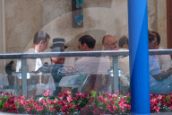 Guests And Celebrities Spend Time On The Terrace Of The Gritti Hotel Waiting For The Wedding Of Jeff Bezos And Lauren Sanchez - 01 July 2025