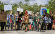 'Stop Alligator Alcatraz' Protest In Florida