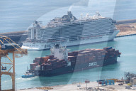 The Container Ship Zim Luanda Leaves The Port Of Barcelona.