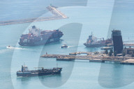 The Container Ship Zim Luanda Leaves The Port Of Barcelona.