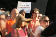 Protest Under The Papal Window In Krakow