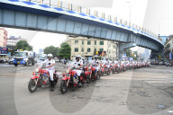 Traffic Police Campaign Rally Safe Drive Safe Life  In Kolkata, India