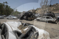 Iran, Destroyed Vehicles At Evin Prison After Israeli Attacks