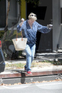 Little House On The Prairie alum Alison Arngrim, 63, makes a very rare public appearance as she runs errands on a sunny afternoon in Los Angeles