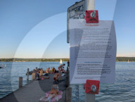 Warning Notice At Bavarian Lake Starnberg