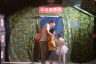 Citizens Enjoy Coolness in The Air-raid Shelter in Hangzhou