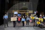 Protesters Denounce Trump's "One Big, Beautiful Bill" In Front Of Trump Tower 