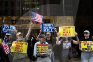 Protesters Denounce Trump's "One Big, Beautiful Bill" In Front Of Trump Tower 