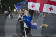 216th Day Of Protest In Tblisi