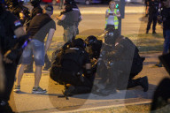 Police Break Up Road Blockade In Novi Sad