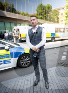 Tommy Robinson AKA Stephen Yaxley Lennon arrives at Southwark Crown Court, London, UK.