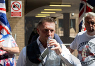 Tommy Robinson AKA Stephen Yaxley Lennon departs Southwark Crown Court, London, UK. 