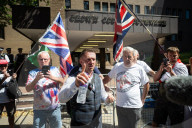 Tommy Robinson AKA Stephen Yaxley Lennon departs Southwark Crown Court, London, UK. 