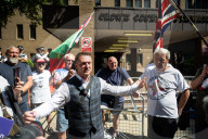 Tommy Robinson AKA Stephen Yaxley Lennon departs Southwark Crown Court, London, UK. 