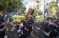 Hezbollah Supporters Mourn in Beirut After Death of Abu Ali Al-Khalil and Son