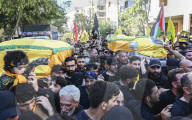 Hezbollah Supporters Mourn in Beirut After Death of Abu Ali Al-Khalil and Son