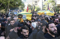 Hezbollah Supporters Mourn in Beirut After Death of Abu Ali Al-Khalil and Son