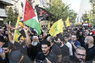 Hezbollah Supporters Mourn in Beirut After Death of Abu Ali Al-Khalil and Son