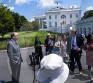 White House National Economic Council Director Kevin Hassett Talkes To The Media 