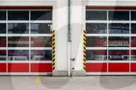 German Fire Brigade Station With Fire Brigade Vehicles