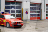 German Fire Brigade Station With Fire Brigade Vehicles
