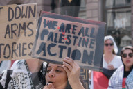 Protestors Gather At The Royal Courts Of Justice, London In Support Of Palestine Action
