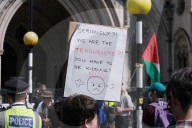 Protestors Gather At The Royal Courts Of Justice, London In Support Of Palestine Action