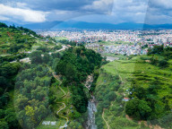 Drone View Of Chobhar Gorge In Kathmandu, Nepal