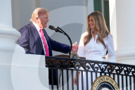 Donald and Melania Trump on Independence Day at the White House