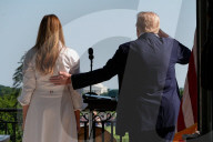 Donald and Melania Trump on Independence Day at the White House