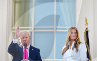 Donald and Melania Trump on Independence Day at the White House