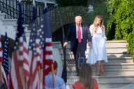 Donald and Melania Trump on Independence Day at the White House