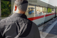 German ICE Train Arriving At Station