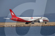 Shanghai Airlines Boeing 787-9 Dreamliner taking off  from Marseille Airport