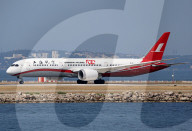 Shanghai Airlines Boeing 787-9 Dreamliner taking off  from Marseille Airport