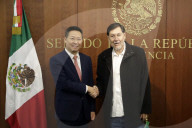 Ambassadors Chen Daojiang And  Juan Duarte Meet With Fernandez Noroña