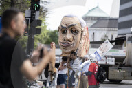 Out Side The White House Were A Crowd Of Protesters Gathered Out Side Protesting  Trump Meeting With Minister Of Israel Is Benjamin Netanyahu 