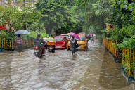 Overnight Rain Caused Massive Waterlogging In Kolkata.