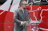 Marcelo Ebrard, Secretary Of Economy, Presents The "Made In Mexico" Badge To Mobility ADO