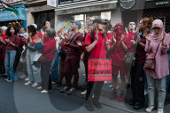 A Red Human Line In Paris For Gaza