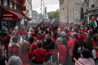 A Red Human Line In Paris For Gaza