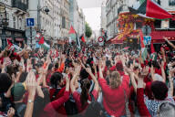 A Red Human Line In Paris For Gaza