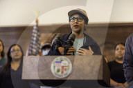 Los Angeles Mayor Karen Bass Press Conference Following Federal And Military Operation At MacArthur Park, 7/7/2025