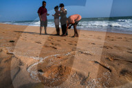 Plastic Nurdles Seen At The Beach In Ambalangoda
