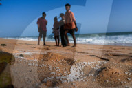 Plastic Nurdles Seen At The Beach In Ambalangoda