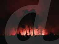 Large Wildfire Rages In Northeastern Attica 