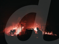 Large Wildfire Rages In Northeastern Attica 